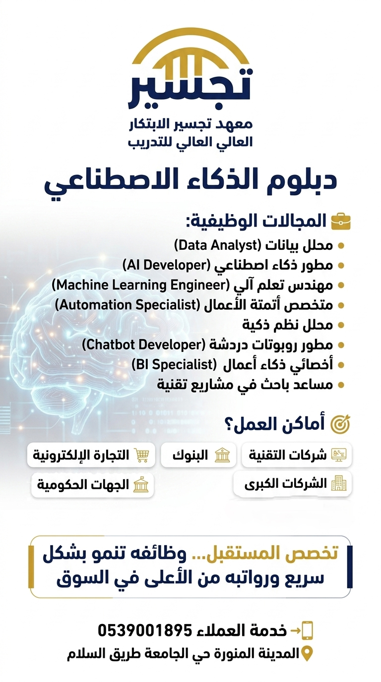 دبلوم الذكاء الاصطناعي: بوابتك للدخول إلى مستقبل التقنية وسوق العمل